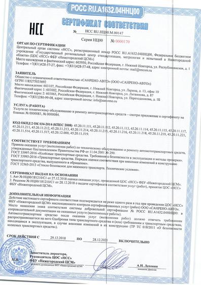 Сертификат соответствия РОСС RU.НЦ00.М.00.147